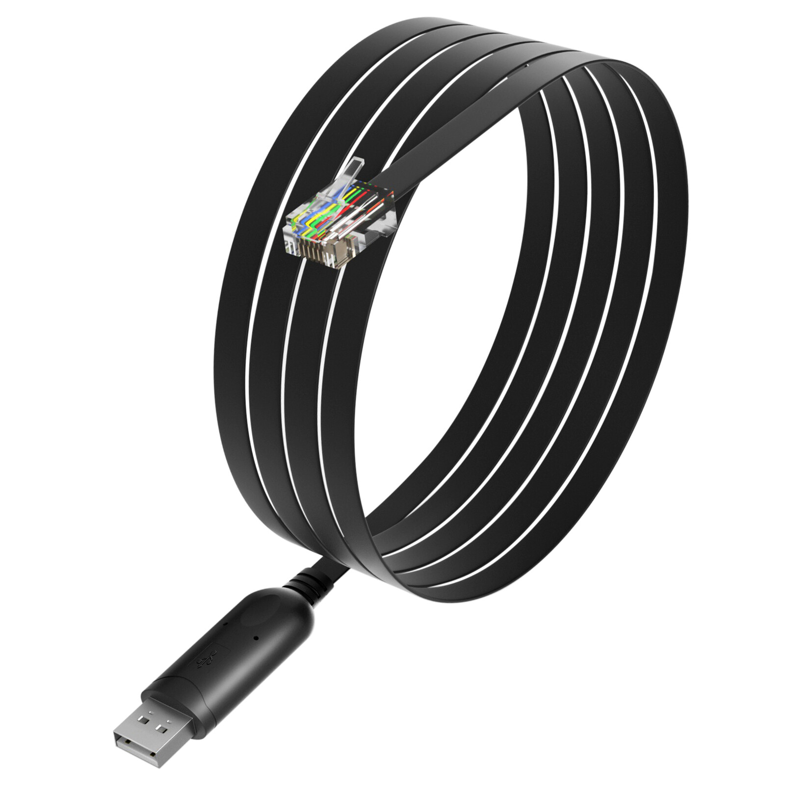6P4C RS232 Serial Cable with FTDI-FT232 Chip Adapter for APC PDU UPS 6.5ft / 2M