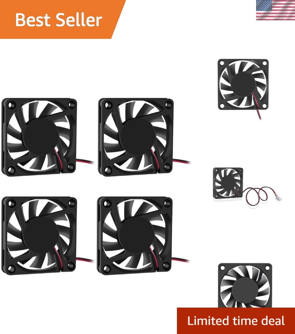 Enhance Airflow with 4-Pack 6010 DC Fans - 3000 RPM, 13.8 CFM Performance