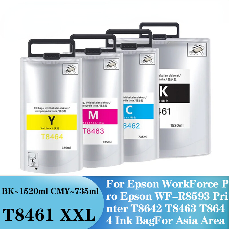 High quality T8461-T8464 Compatible Pigment Ink bag For Epson WF-R8593 Printer