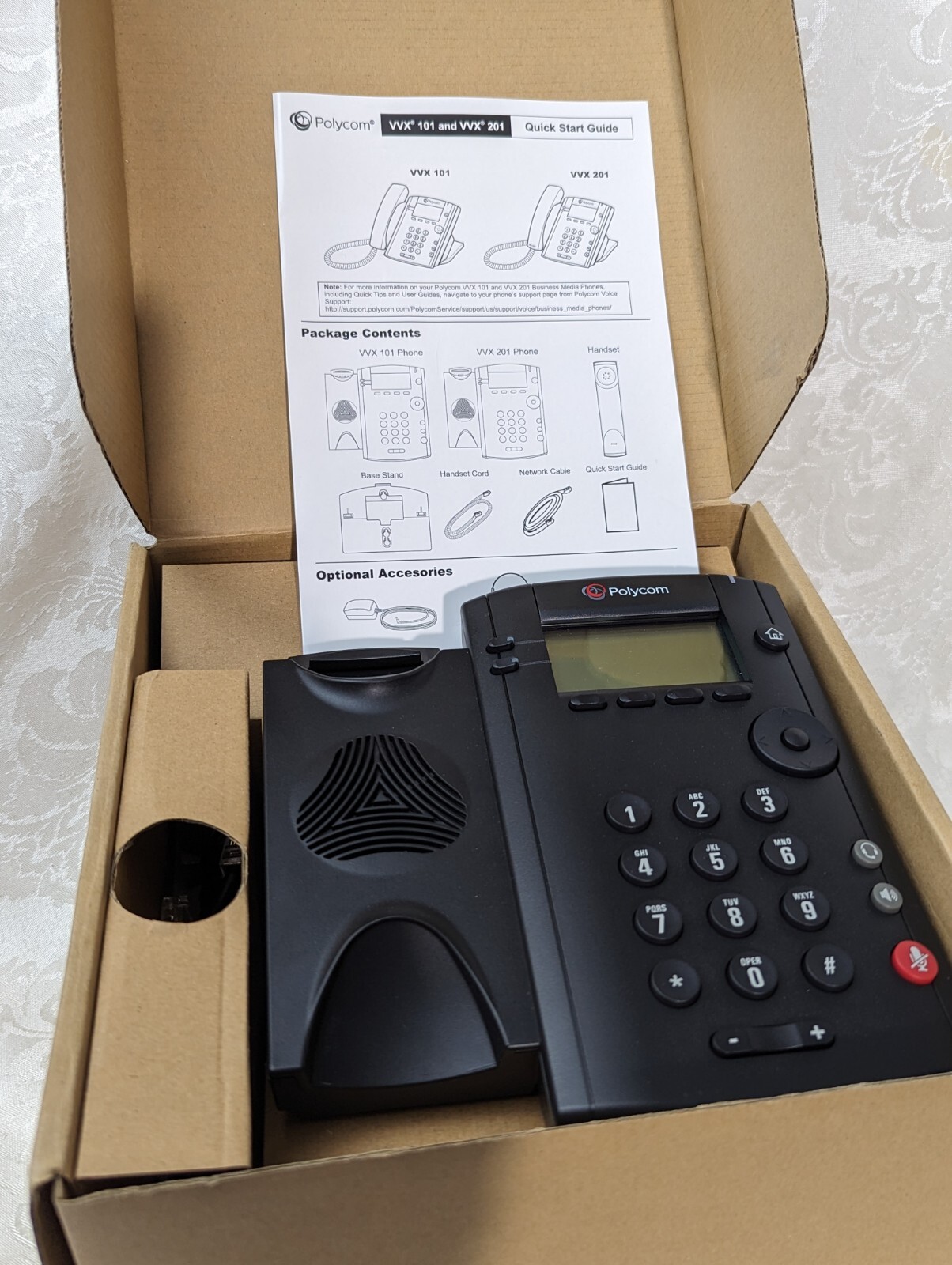 Polycom VVX 101 Desktop Wall Mountable IP SIP POE Media Phone 2200-40250-001