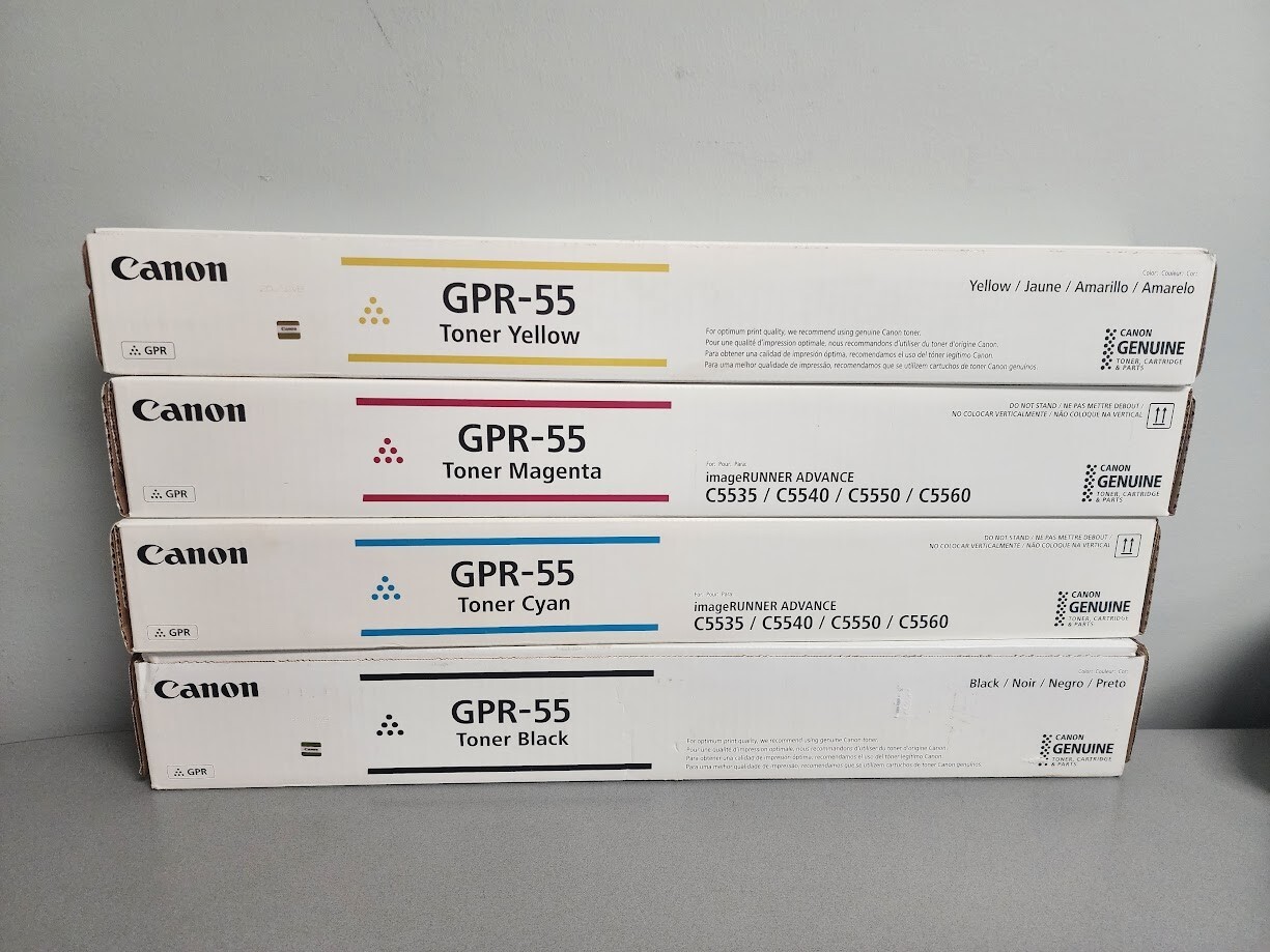 CANON GPR-55 Toner Cartridge Set Black Cyan Magenta Yellow  C5535i  C5540i