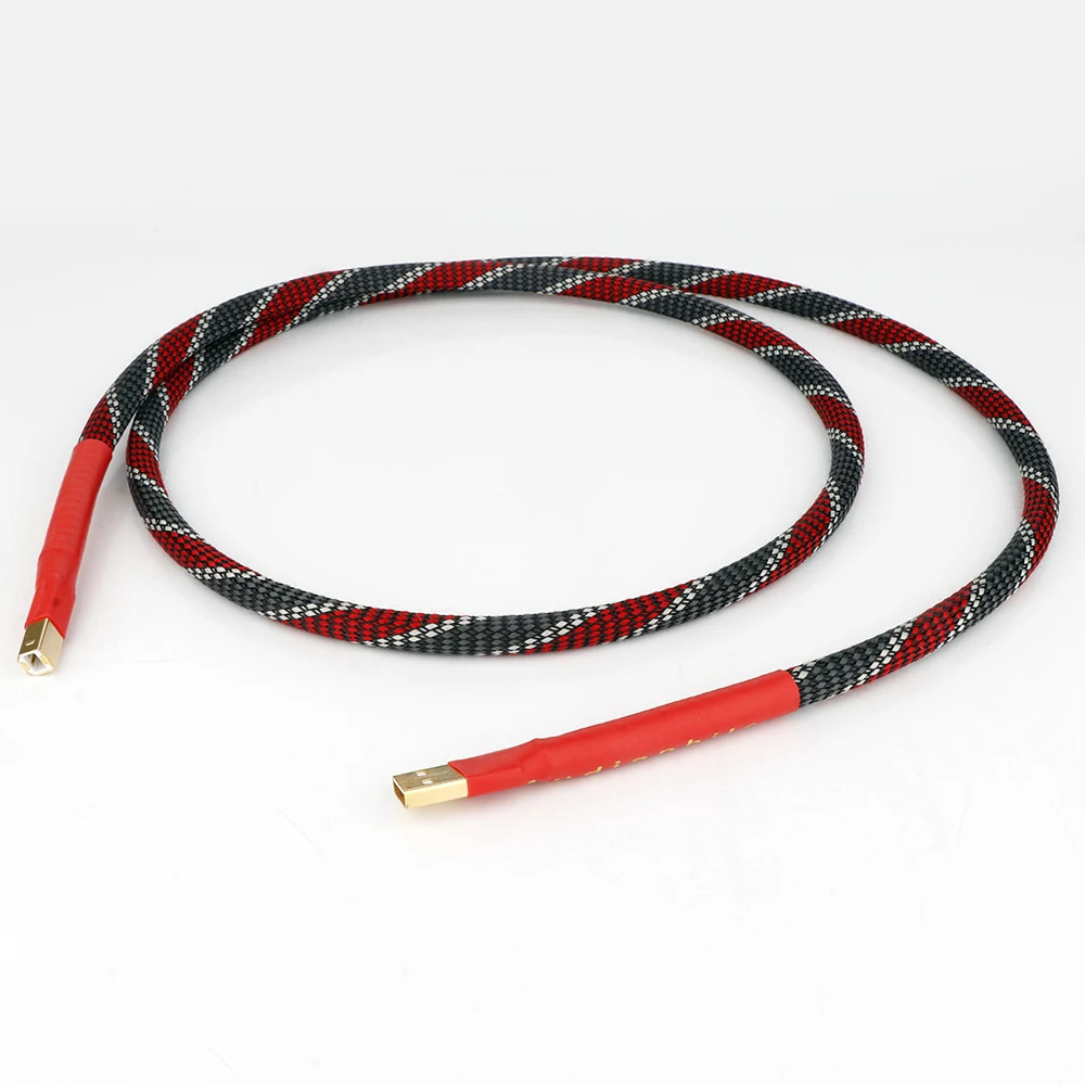 Silver Plated Audio USB Cable Type A to Type B USB Data Cable Gold Plated Plugs