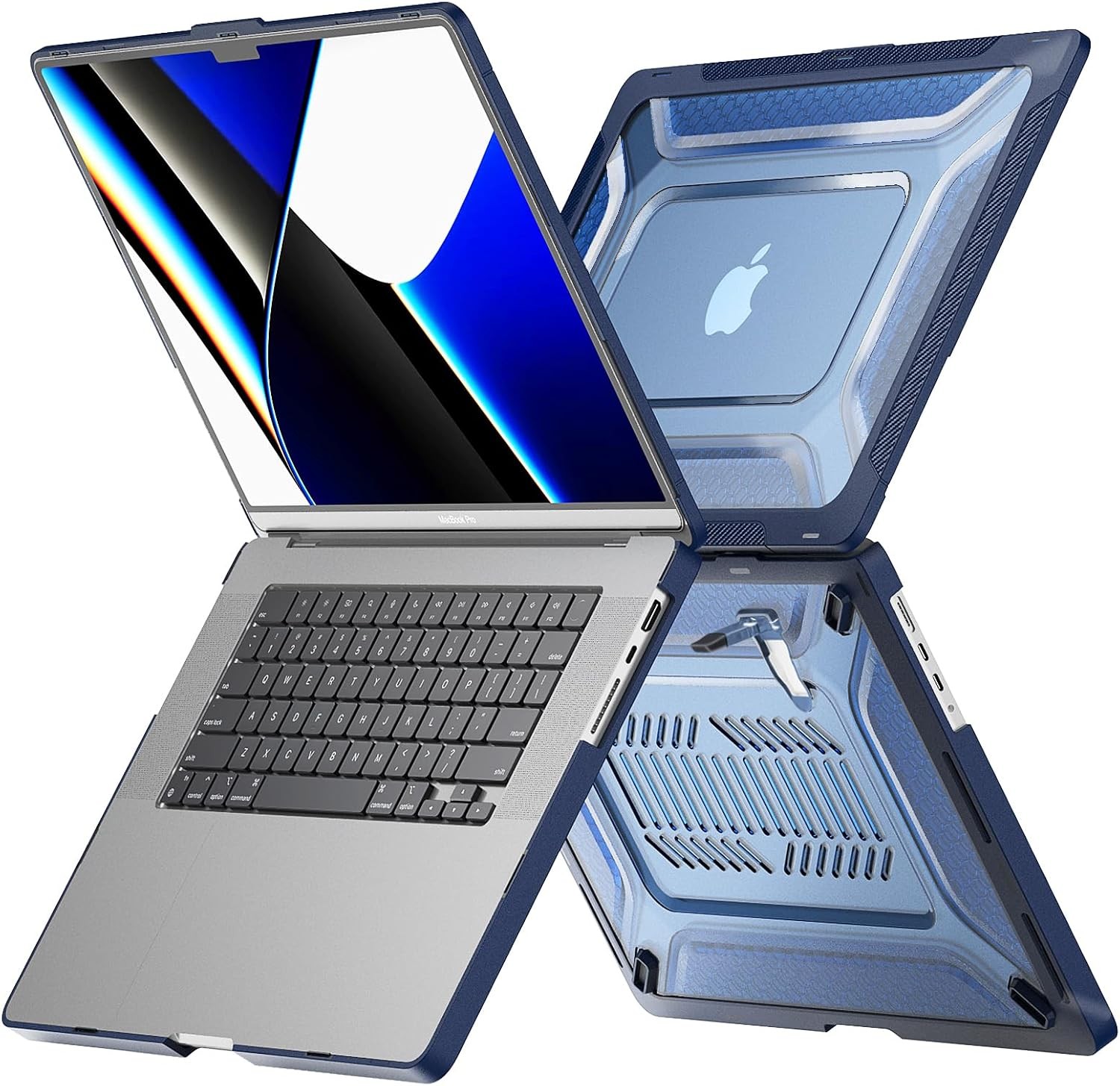 HexArmor Case for MacBook Pro 16 Inch 2021-2026, Navy Color and Design