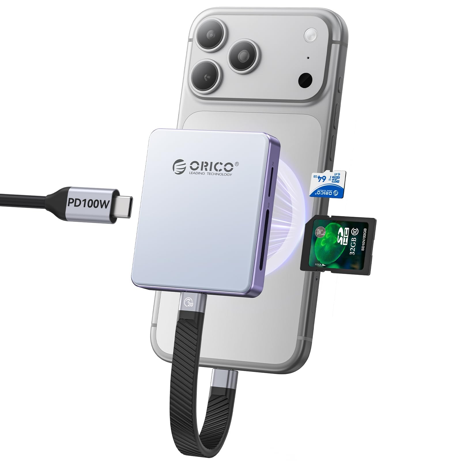 Magnetic M.2 NVMe SSD Enclosure with Card Reader