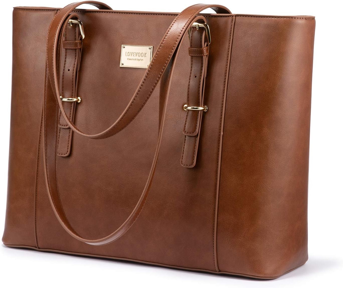 Laptop Bag for Women, Structured Leather Computer Bag, Professional Work Tote...