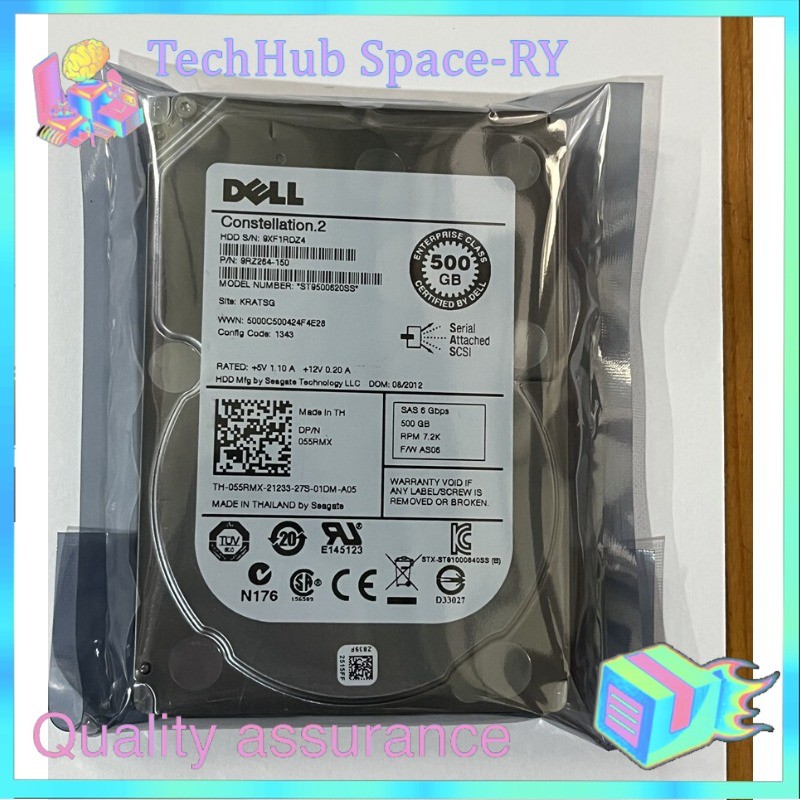 Dell ST9500620SS 055rmx 500GB 7.2K RPM 2.5" SAS 6GB/s Hard Drive