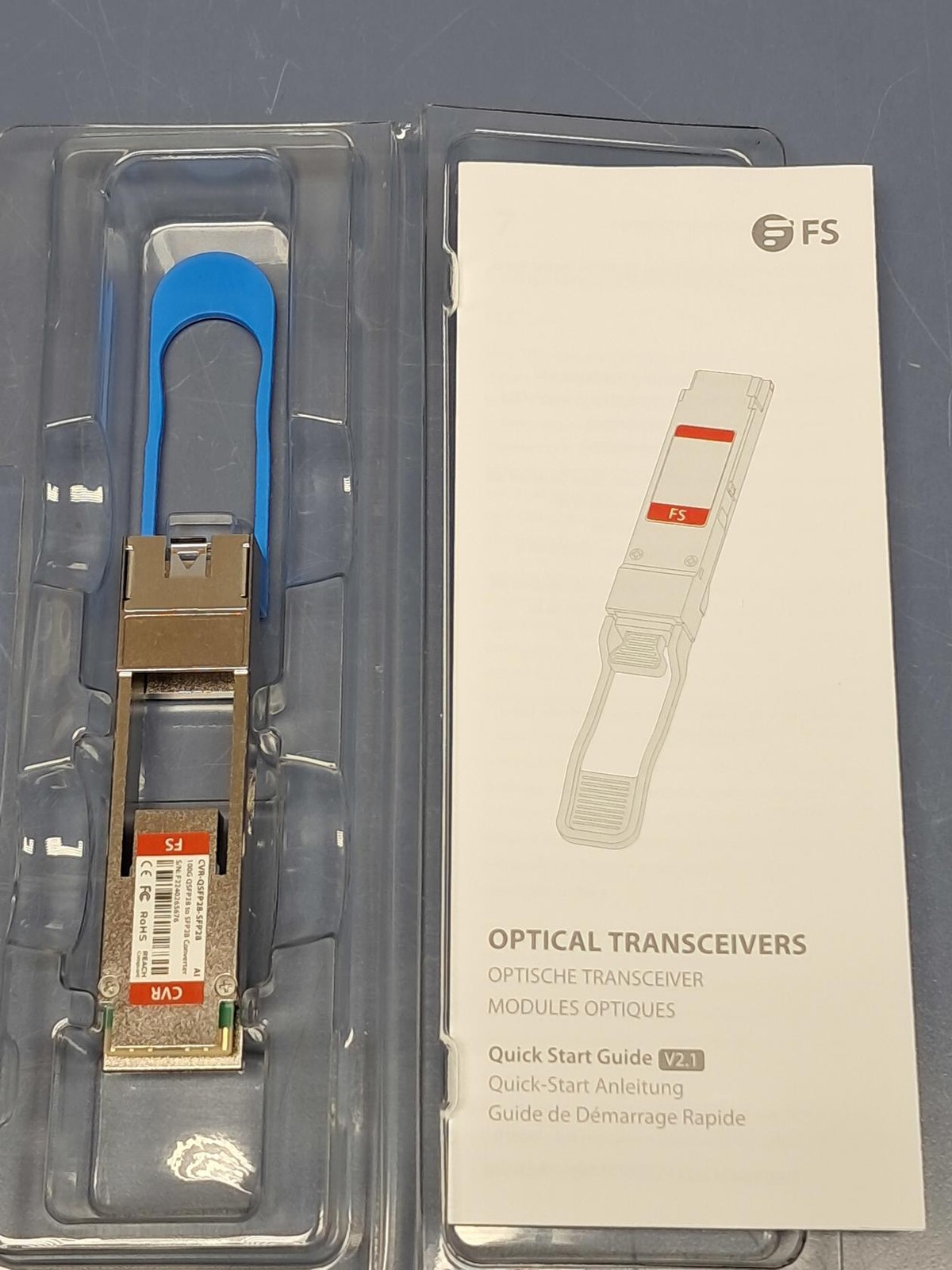 FS CVR-QSFP28-SFP28 100G QSFP28 to 25G SFP28 Adapter Converter Module NEW
