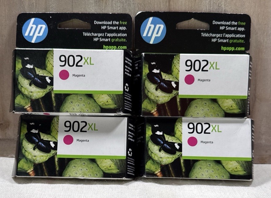 4 Lot Genuine HP 902XL Color Ink Cartridges - Dated 04-2027 Magenta
