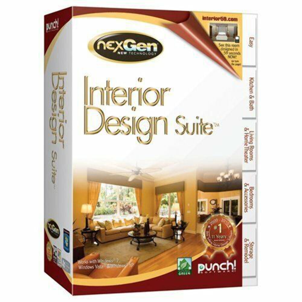 NexGen Interior Design Suite Software/ Works With Windows & Vista ~ Free S/H