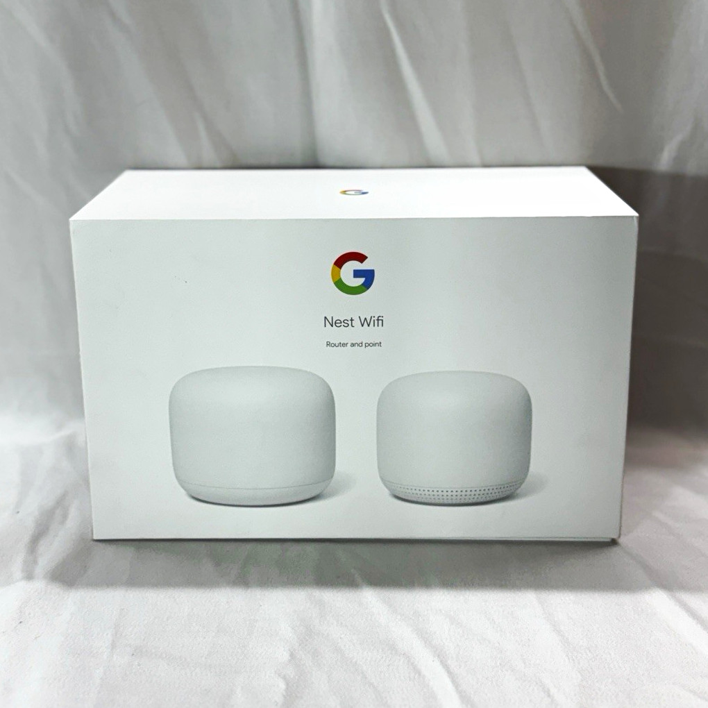 Google Nest Wifi 2-Pack Router & Point Dual-Band 2200 Mbps White GA00822-US