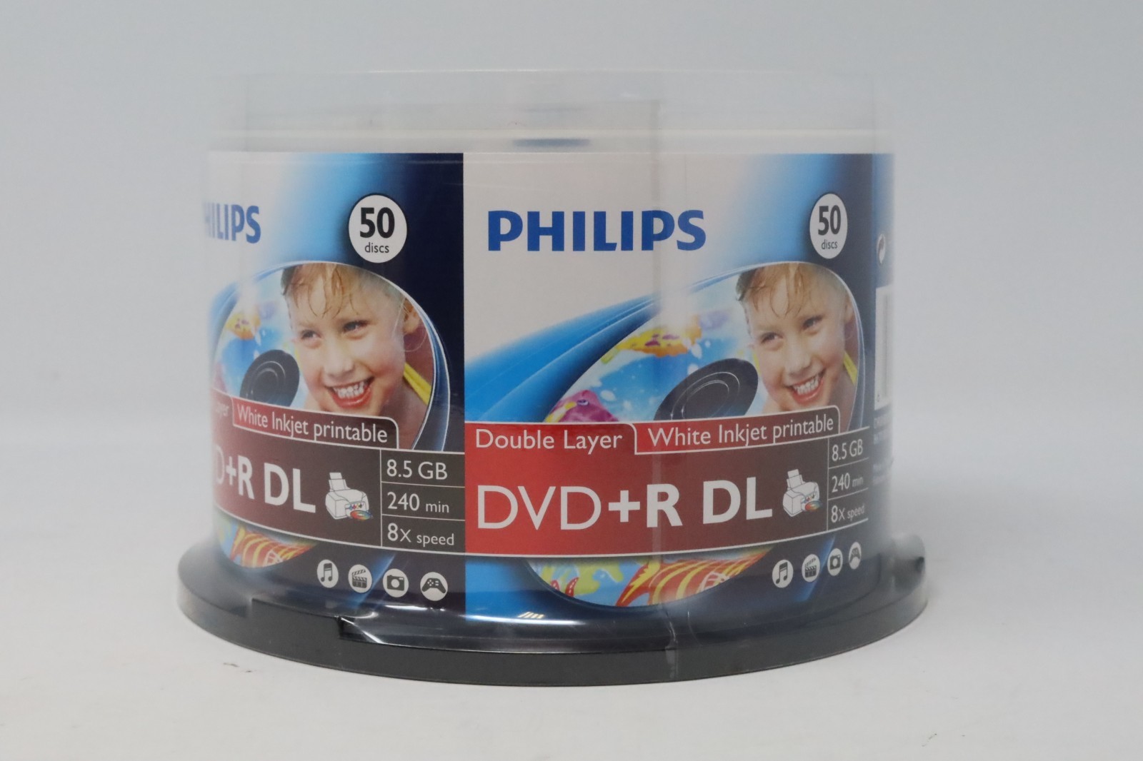 50 PHILIPS 8X DVD+R DL Double Layer 8.5GB Data Inkjet Printable Discs Sealed
