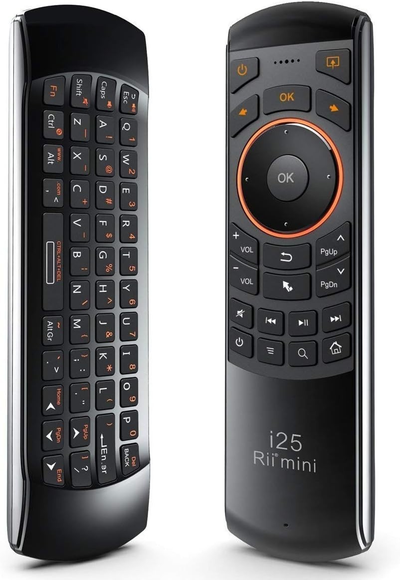 Rii K25 Multifunction Portable 2.4GHz Mini Wireless Fly Mouse Keyboard Black