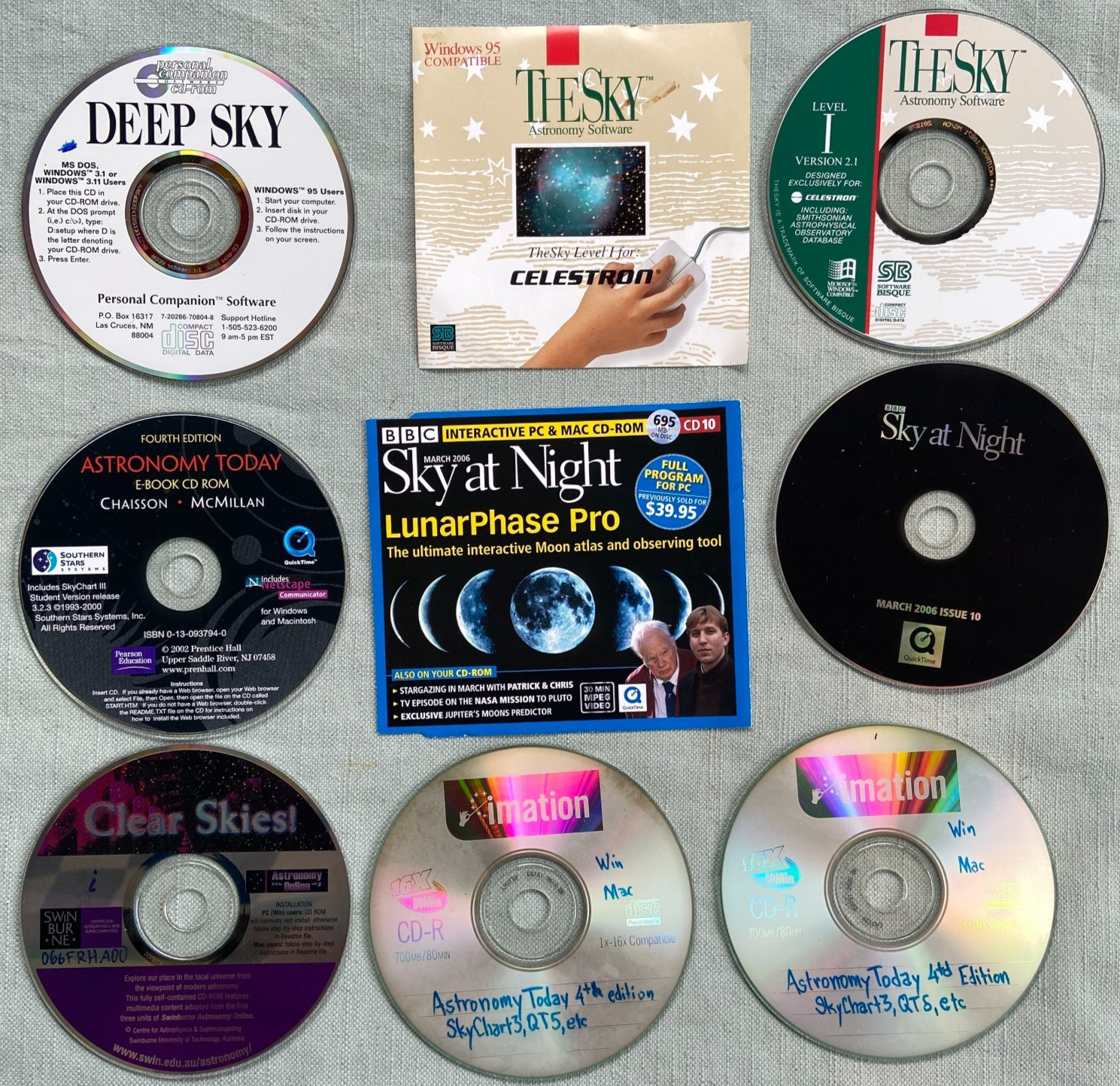 Astronomy PC CD Software Lot Deep Sky Today At Night Clear Skies LunarPhase Pro