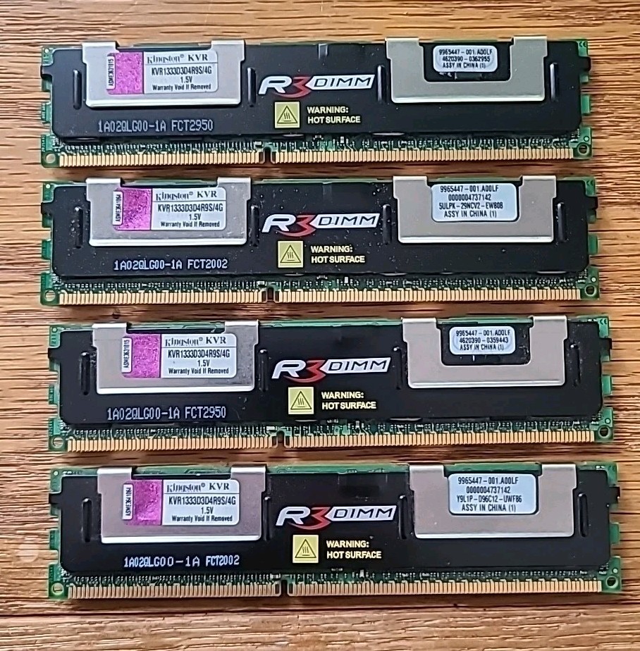 KINGSTON R3 DIMM 16GB (4x4GB) KVR1333D3D4R9S/4G. FAST SHIP