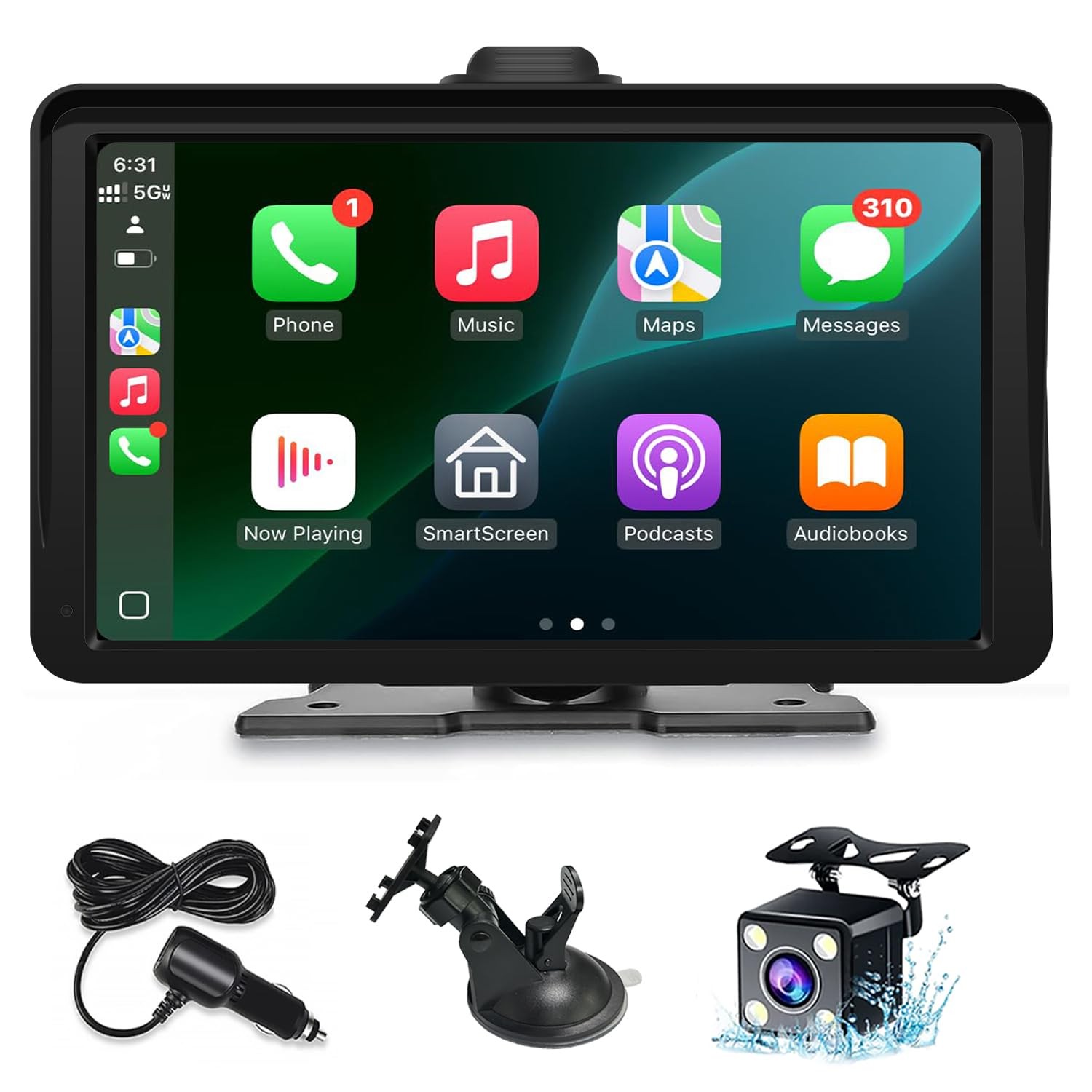 Apple Carplay Screen for Car, 7" HD Portable Wireless Apple Carplay