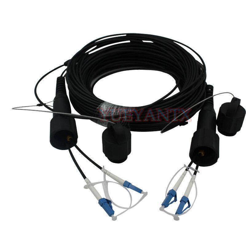 LC-LC UPC SM Duplex Armored Field TPU Optical Patch Cord Waterproof Head 250M