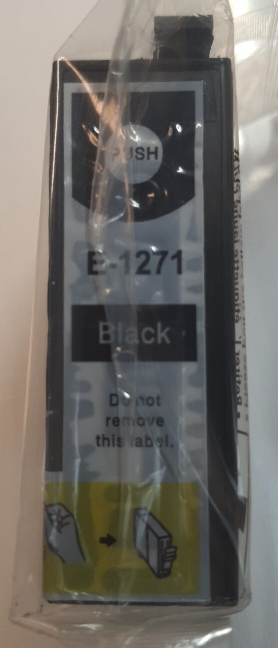 UNBRANDED BLACK INK CARTRIDGE MODEL: E-1271 FOR EPSON NEW FACTORY SEALED 