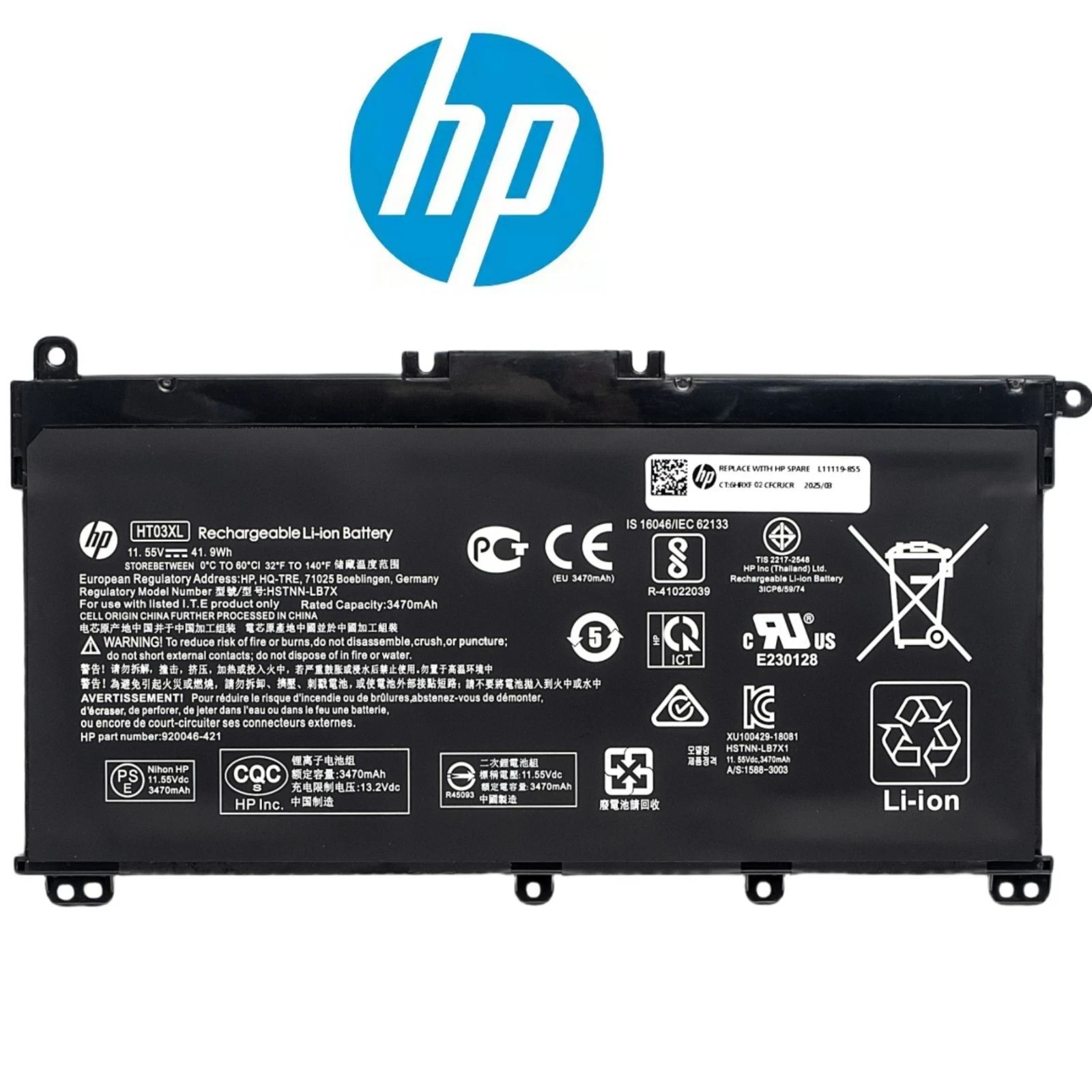 Genuine HT03XL Battery For HP Pavilion 15-DA 15-DB 15-DW 15-DY 14-CE L11119-855