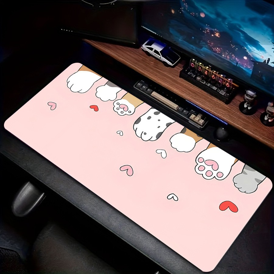 1pc 2D Oversized Gaming Mouse Pad Edge Design, Washable And Durable, Suitable