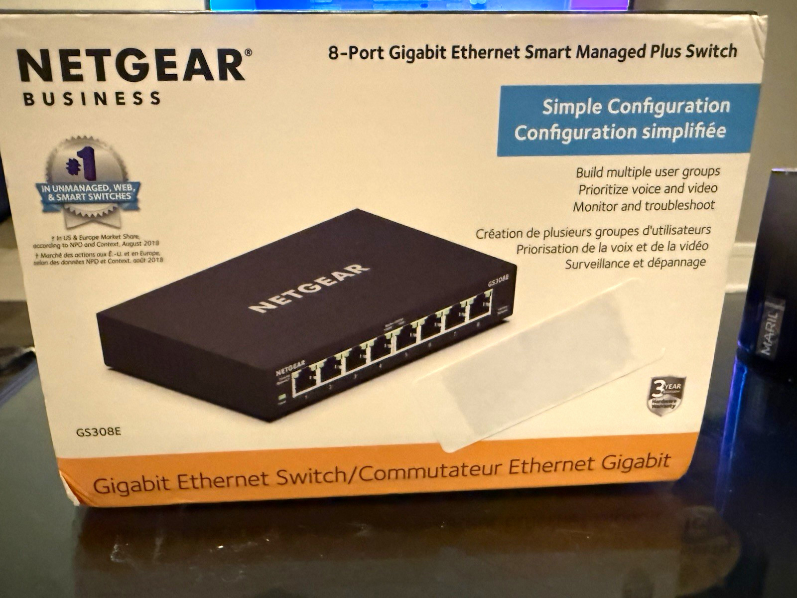 NETGEAR Business GS308E 8-Port Gigabit Smart Managed Plus Ethernet Switch