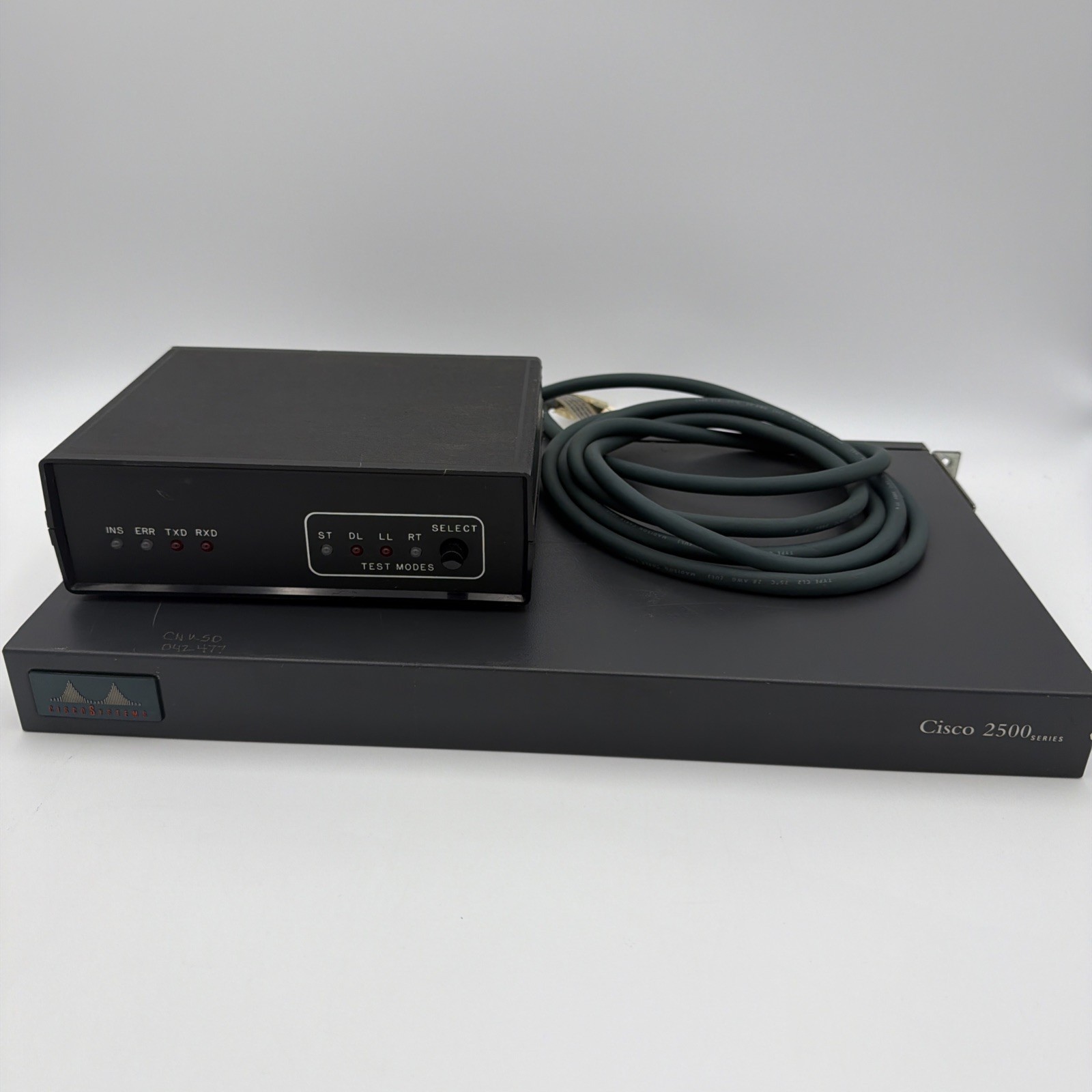 Cisco 2503 Router w V.35 Cable & External Interface Box Power Tested As-Is