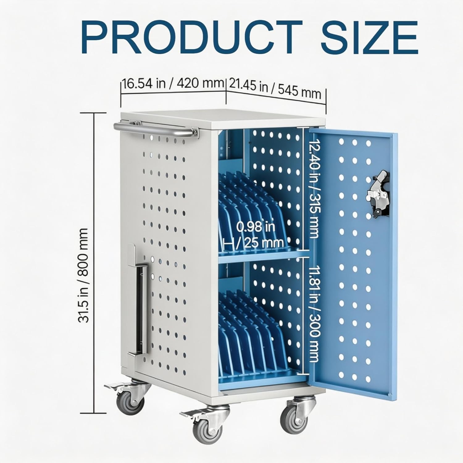Charging Cart Mobile Locking Storage 16/20/32 Devices for 15.6" Laptop Tablet