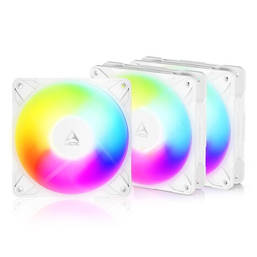 Arctic P12 Pro Reverse A-RGB PWM 120mm 3000RPM 4-Pin Case Fan 3 Pieces (White)