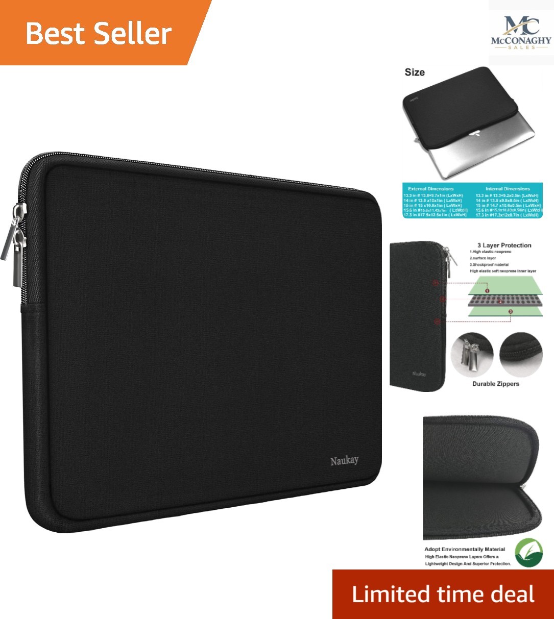 Lightweight 15.6 Inch Water-Resistant Laptop Sleeve for Fashionable Protection