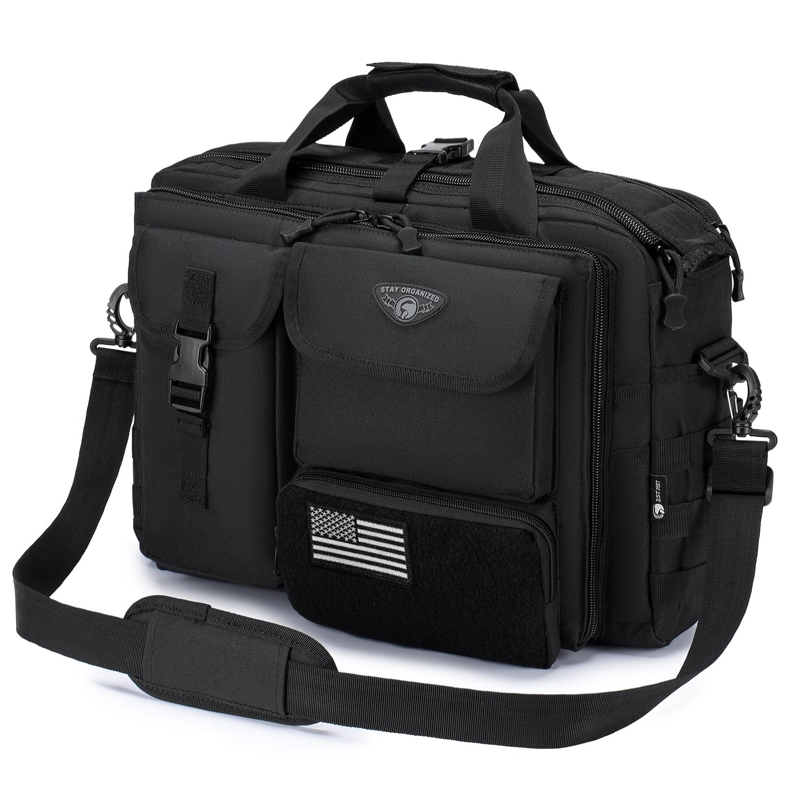 Stypos Tactical Messenger Bag, Briefcase for Man 18inch Large, Black