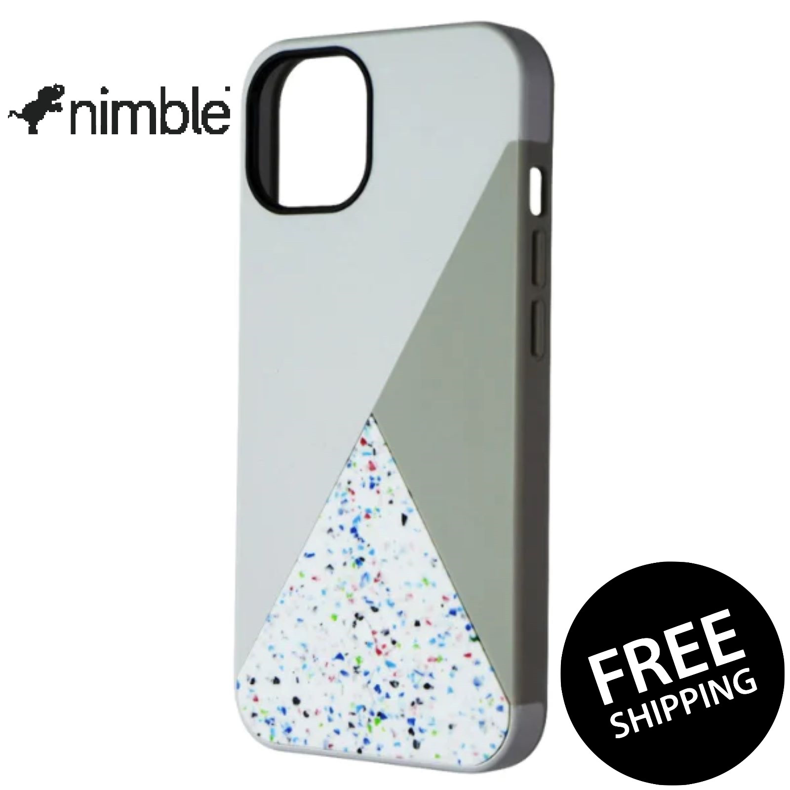 Nimble Spotlight Protective Case for Apple 13 6.1 Anti-Slip Stone White