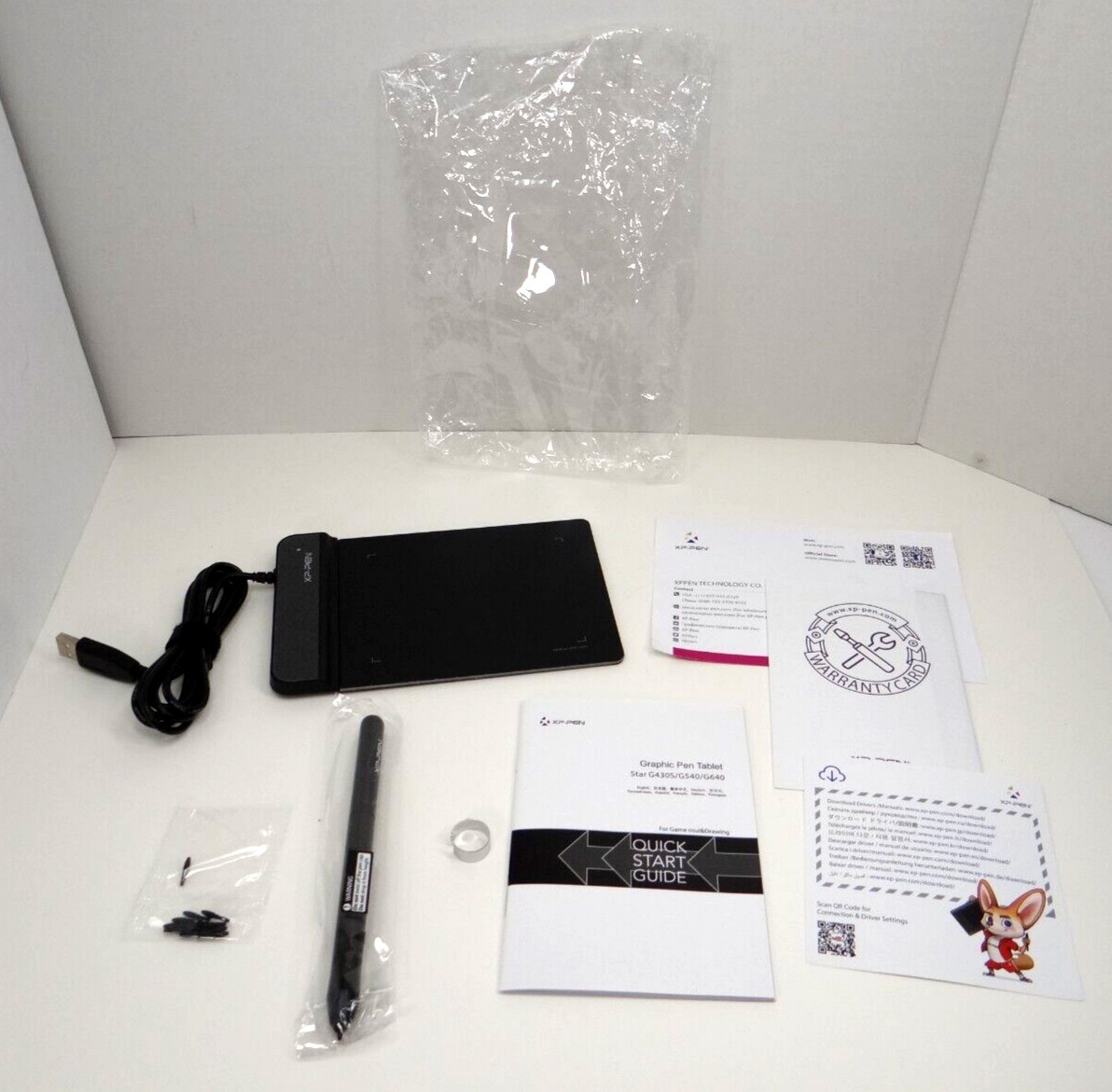 XP-Pen G640 Graphic Pen Tablet Drawing Tablet Black Battery Free Stylus NIP