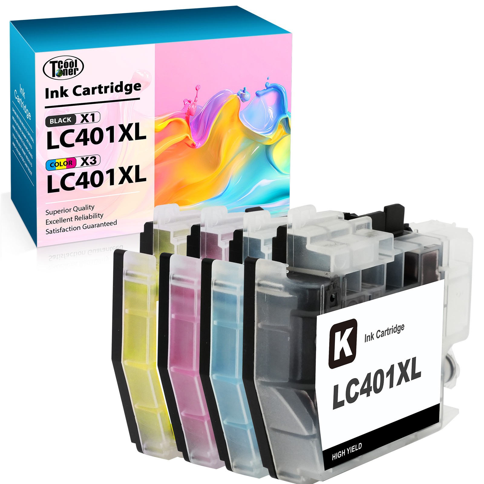4PK Premium Ink for Brother Series LC401 MFC-J1010DW MFC-J1012DW MFC-J1170DW