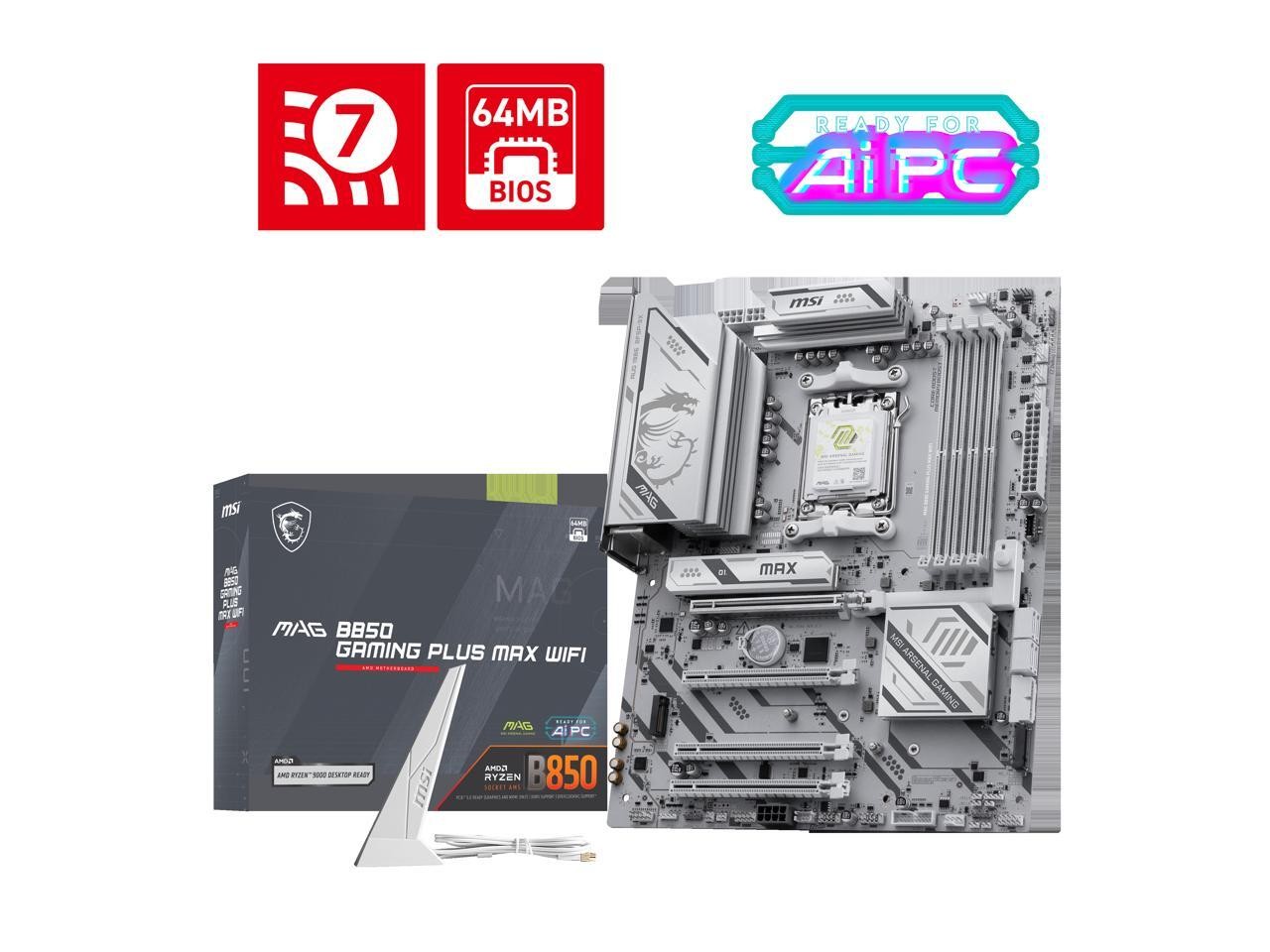 MSI MAG B850 GAMING PLUS MAX WIFI ATX Motherboard - AMD B850