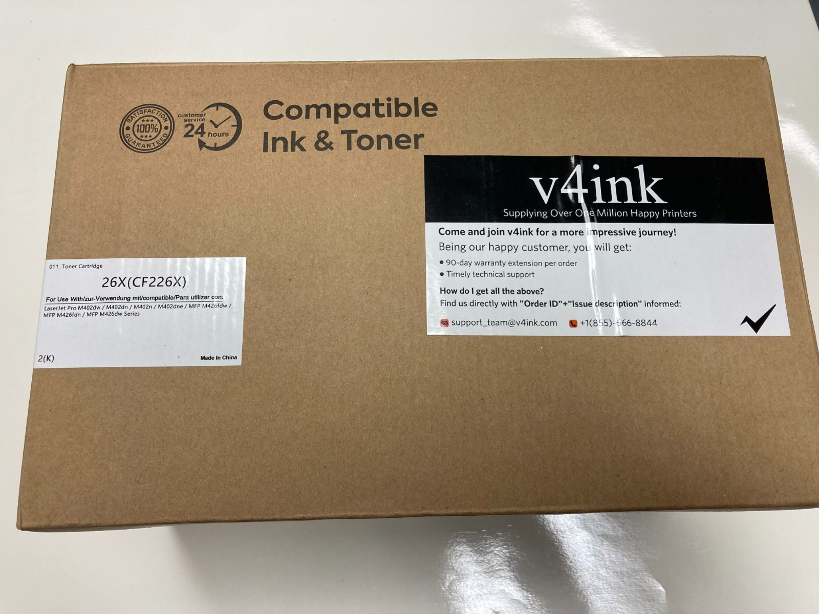 2Pack-V4INK Compatible 26X Toner Cartridge Replacement for HP 26X CF226X 26A