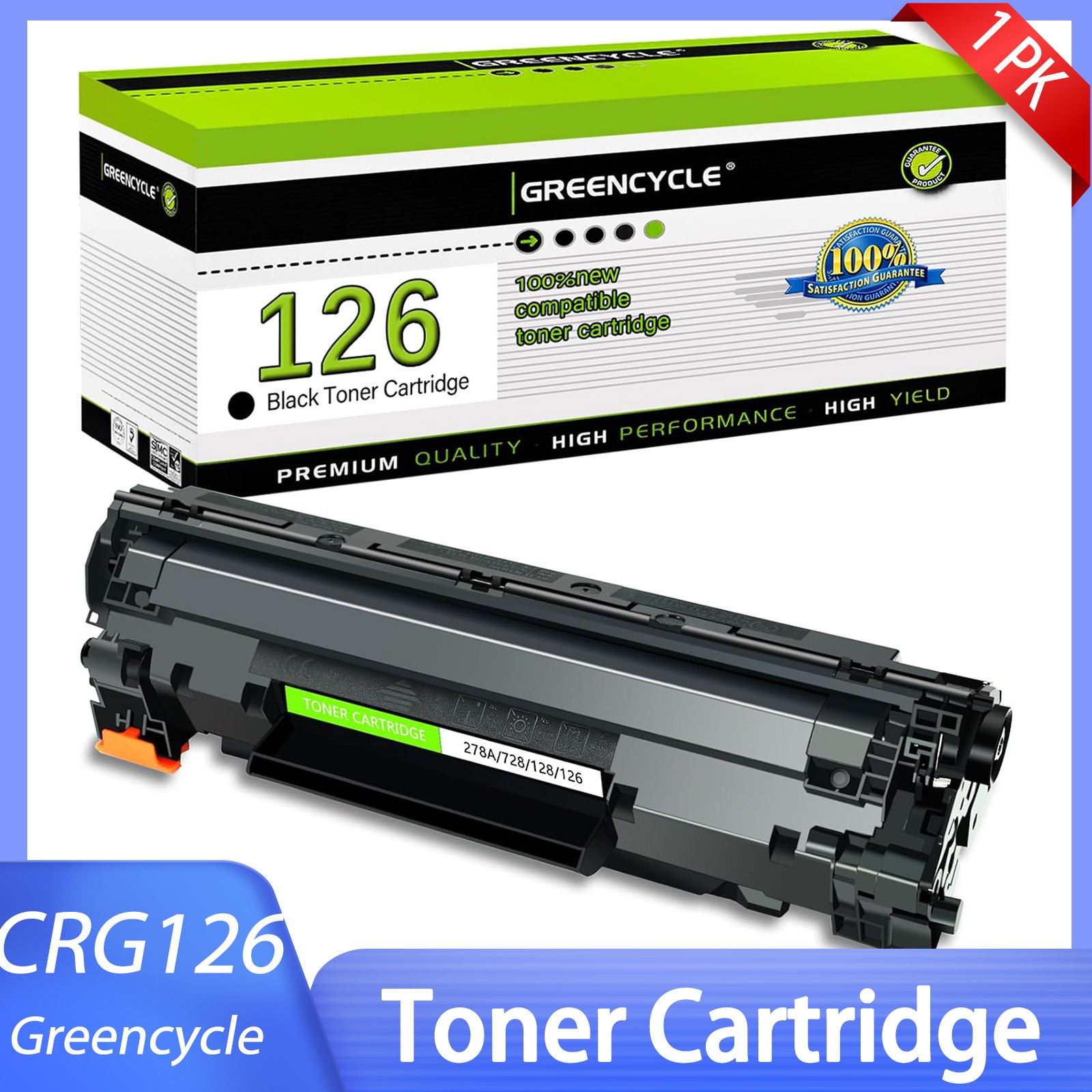 GREENCYCLE Toner Cartridge Lot Fit Canon126 CRG126 Imageclass LBP6200d LBP6230dn