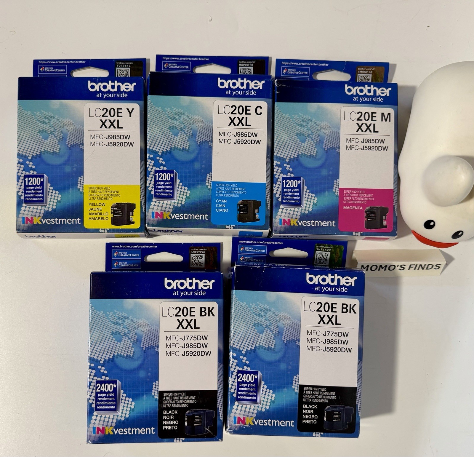 Brother LC 20E XXL Inkvestment Cartridge Set (2 X BK, Y, C, M) Bundle