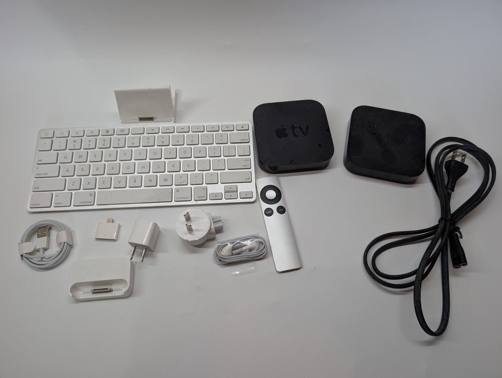 Apple TV Lot of 2 A1427 iPad Keyboard Dock A1359 Remote Accessories