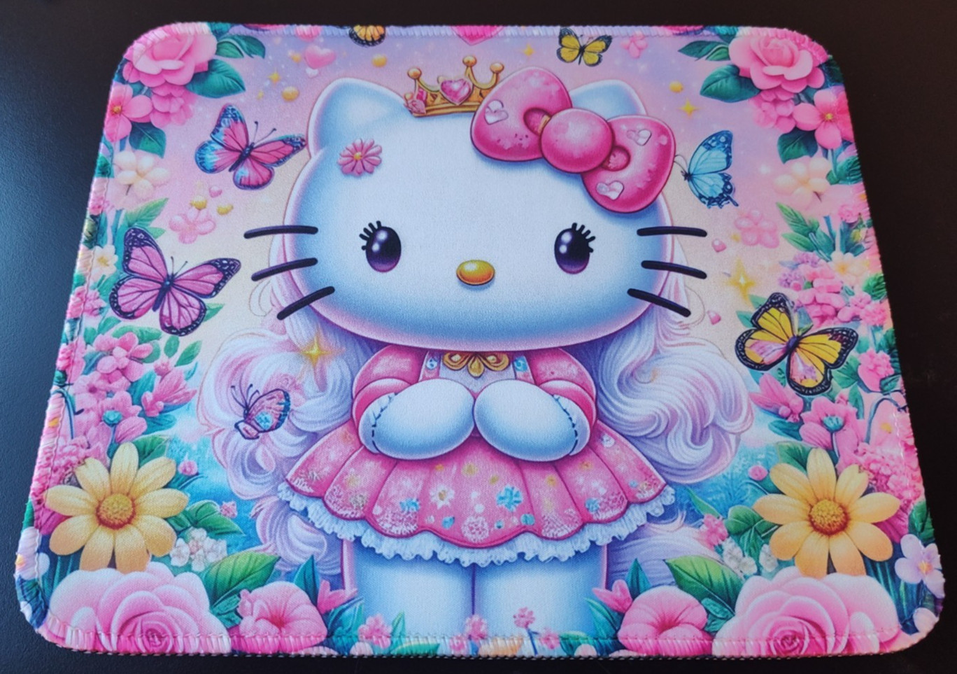 Hello Kitty HK Style Floral Butterfly Mouse Pad Multicolor Non-Slip
