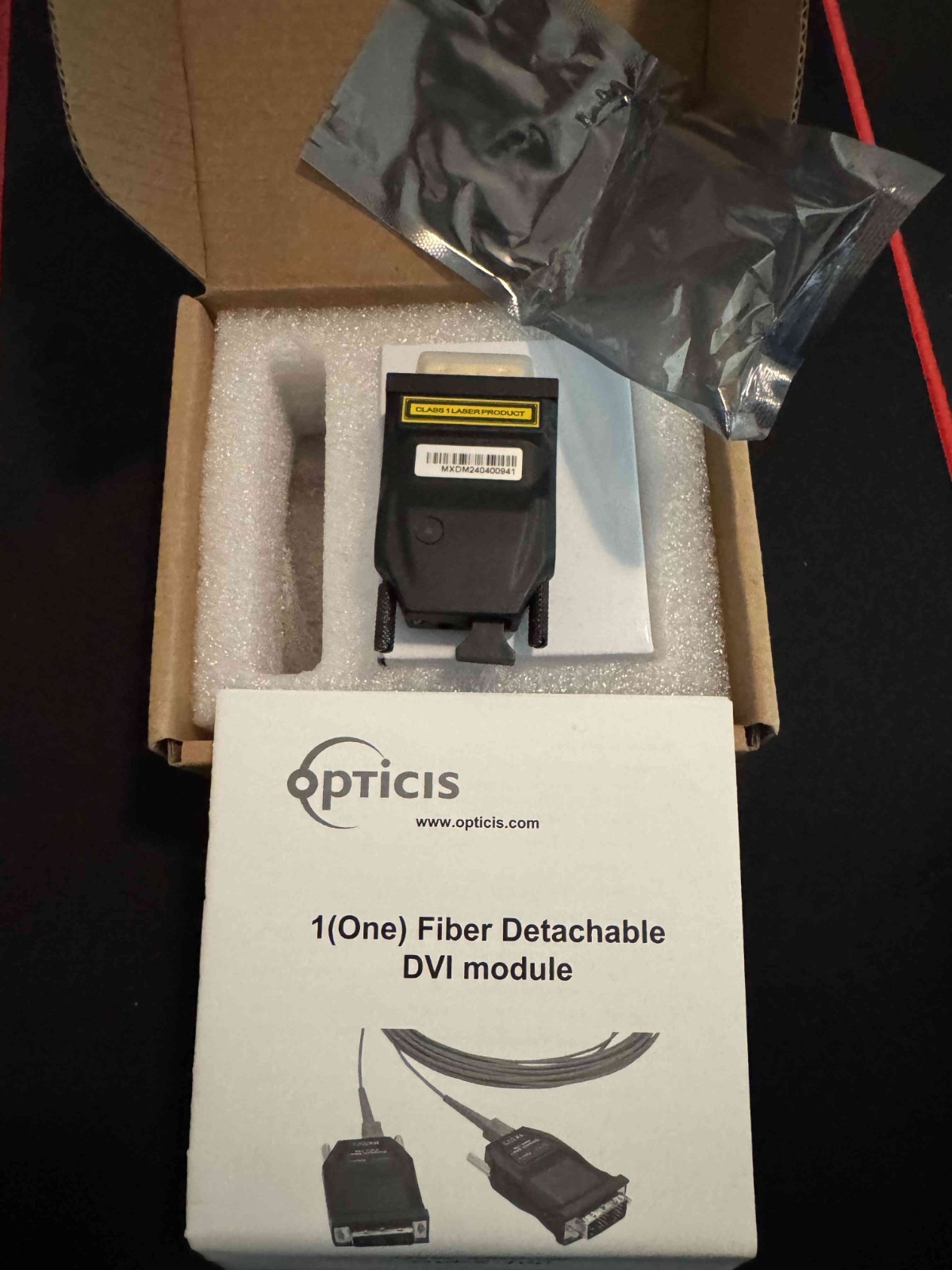 OPTICIS DVFX-100 RX Fiber Detachable DVI Module Receiver