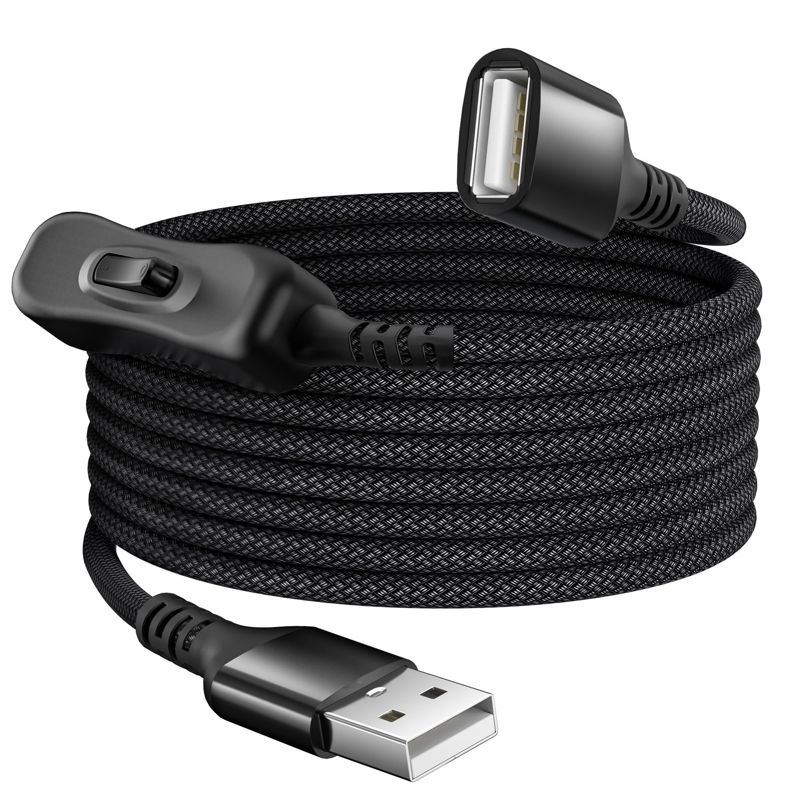 Itramax USB On Off Switch Cable,USB Extension Cable Support 10FT/3M, Black 