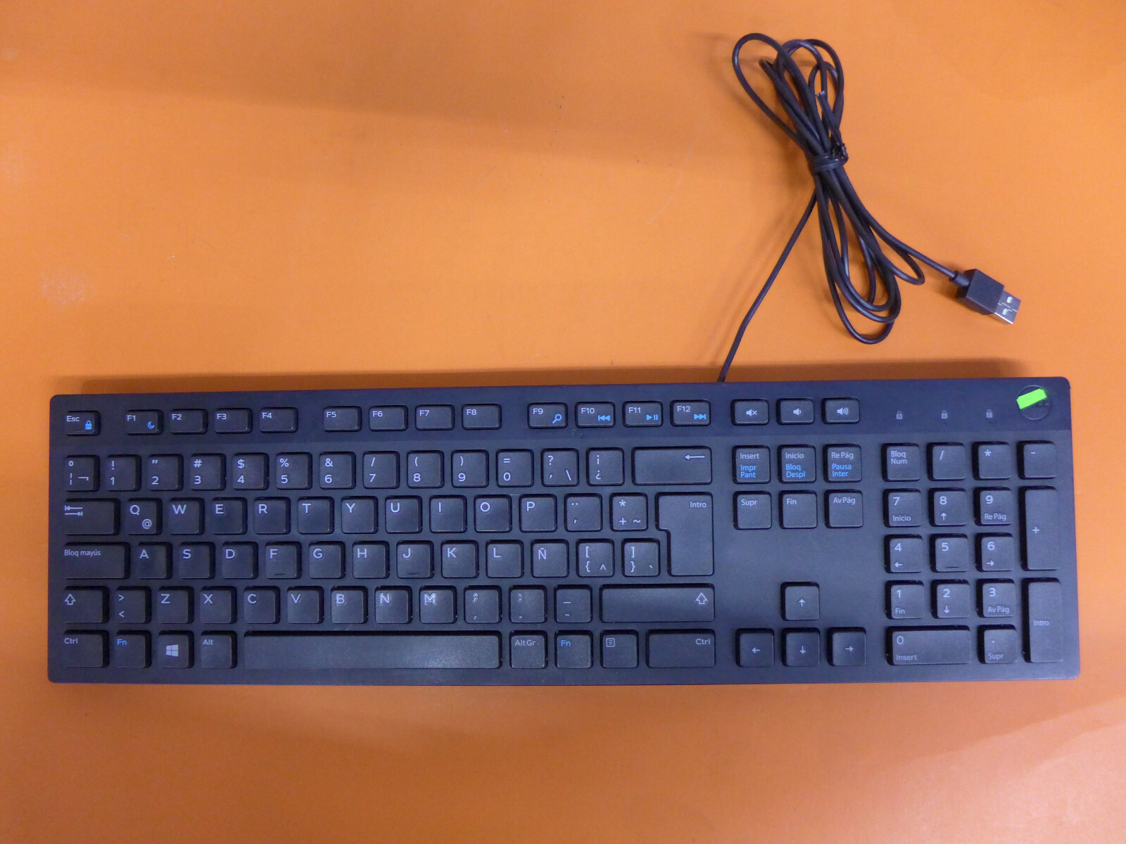 Genuine Dell Spanish USB Wired Keyboard KB216 Black F2JV2