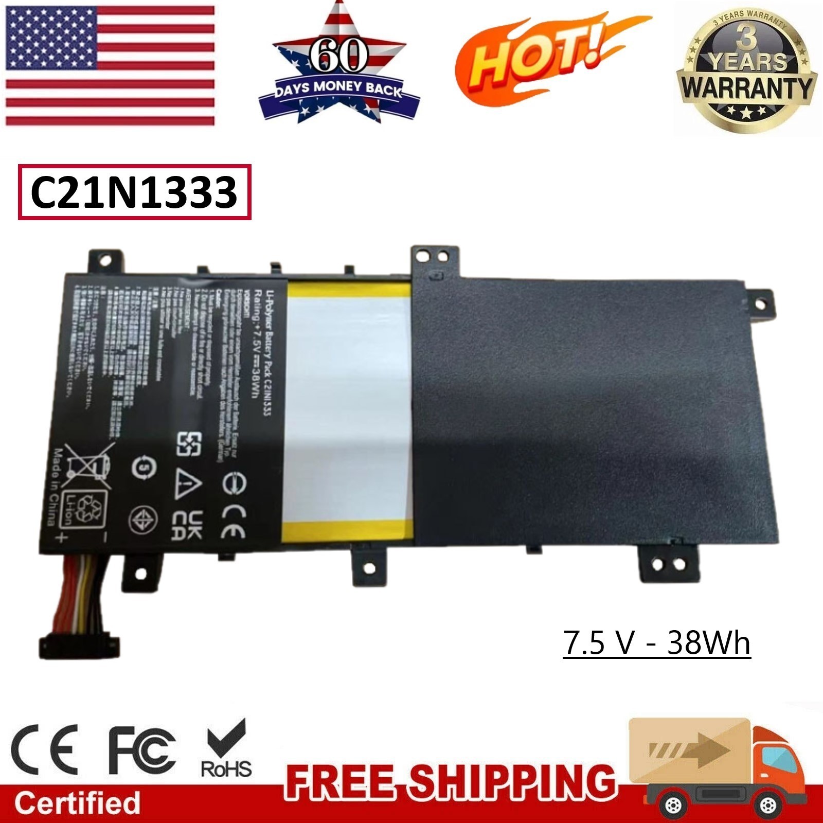 C21N1333 Battery For Asus Transformer Book Flip 15.6" TP550LA TP550LD R554L 38WH