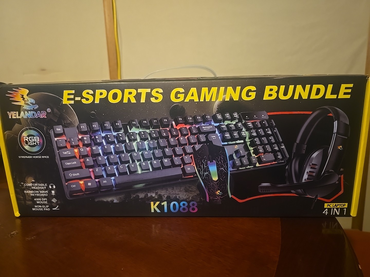 Four And 1E Sports Gaming, Bundle Keyboard And Headset Mouse Pad New Inbox, Rgb