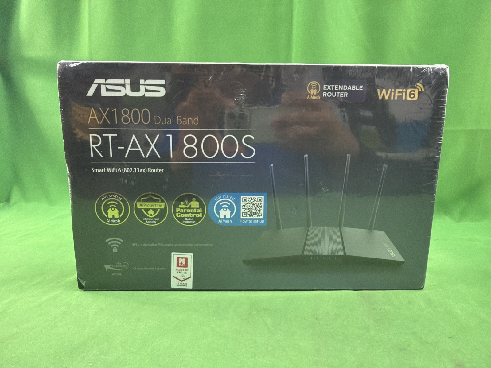 ASUS AX1800 Wireless Dual-Band Gigabit Smart WiFi 6 Router (RT-AX1800S) - Black