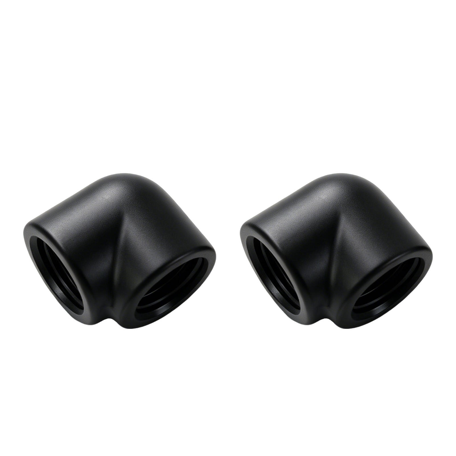 2 Pack G1/4 90 Degree Elbow Dual Female Thread Adapter for PC Water Cooling