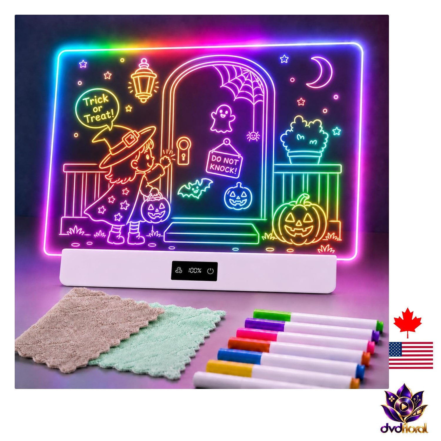 16-Inch LED Drawing Board for Kids - Eco-Friendly Art Set Gift for Girls