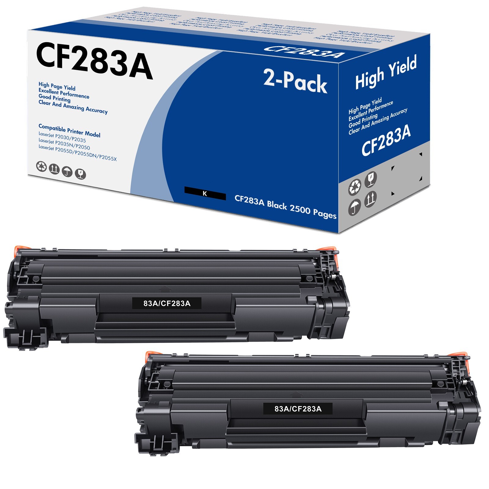 2x CF283A Compatible Toner For 83A LaserJet Pro MFP M127fn M127fw M125nw