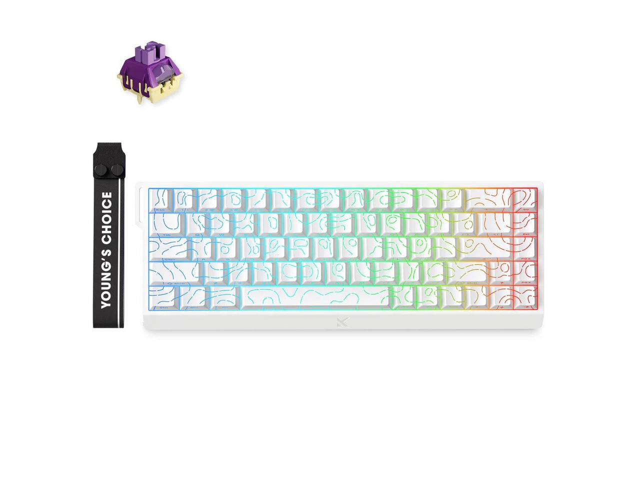 MCHOSE Ace 68 Hall Effect Magnetic Switch Gaming Keyboard - White Topographic