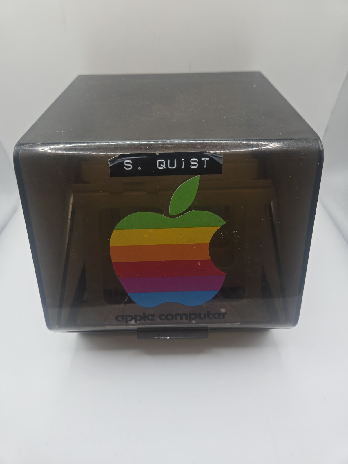 Vintage Apple 5.25” Floppy Disk Holder Logo All See Through