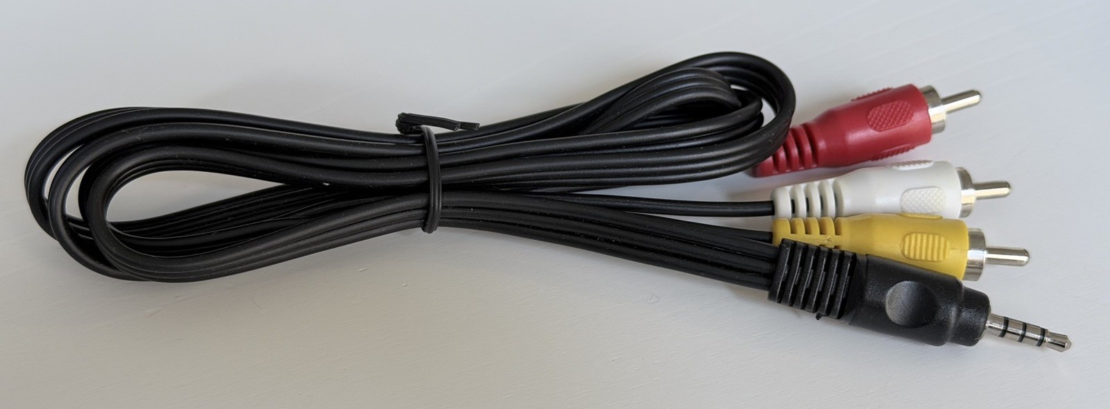3.5mm TRRS (4 Conductor) Male to 3 RCA Male L/R Audio & Video Adapter Cable